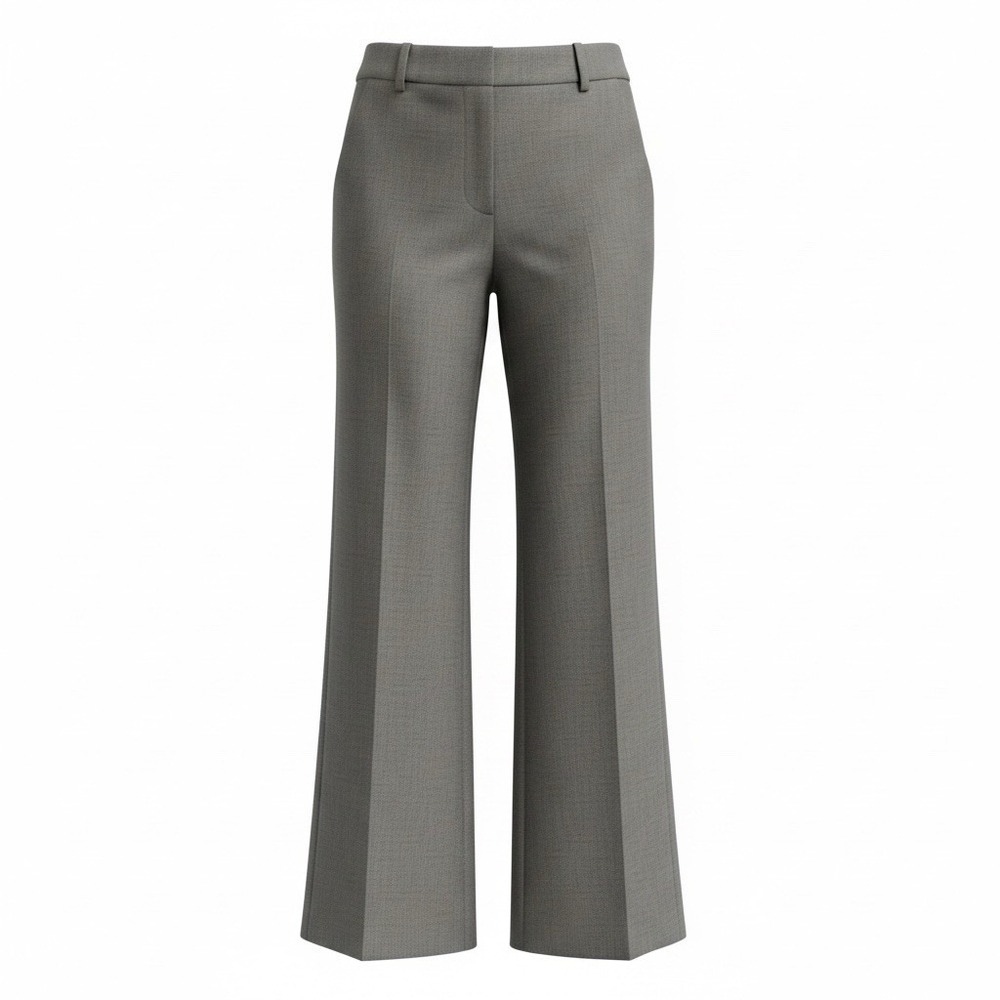 Ann Taylor LOFT Wide Leg Dress Pants Women Size 4 Gray Textured Wool Blend Knit